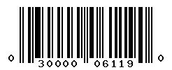 UPC barcode number 030000061190