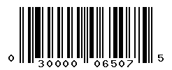 UPC barcode number 030000065075