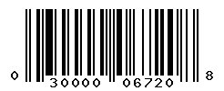 UPC barcode number 030000067208