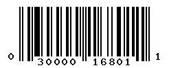 upc 030000168011 barcode image