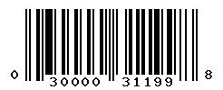 UPC barcode number 030000311998