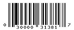 UPC barcode number 030000313817