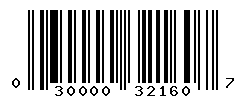 UPC barcode number 030000321607