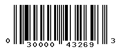 UPC barcode number 030000432693