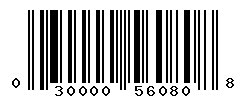 UPC barcode number 030000560808