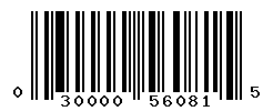 UPC barcode number 030000560815