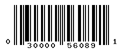 UPC barcode number 030000560891