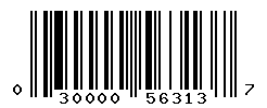 UPC barcode number 030000563137