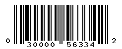 UPC barcode number 030000563342