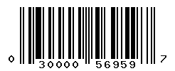 UPC barcode number 030000569597