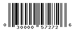 UPC barcode number 030000572726