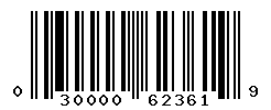 UPC barcode number 030000623619