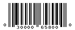 UPC barcode number 030000658000