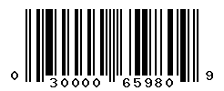 UPC barcode number 030000659809