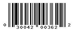 UPC barcode number 030042003622