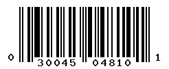 UPC barcode 030045048101