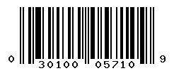 UPC barcode 030100057109