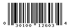 UPC barcode 030100126034