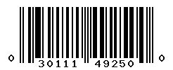 UPC barcode number 030111492500