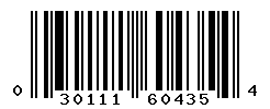 UPC barcode number 030111604354