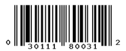 UPC barcode number 030111800312