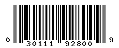 UPC barcode 030111928009