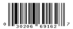 UPC barcode number 030206691627