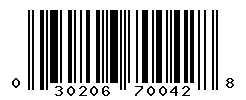 UPC barcode number 030206700428