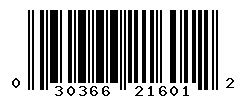 UPC barcode number 030366216012