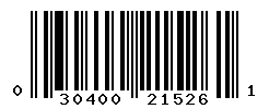 UPC barcode number 030400215261