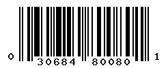UPC barcode number 030684800801