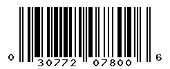 UPC barcode number 030772078006 lookup
