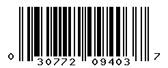 UPC barcode number 030772094037