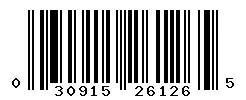 UPC barcode 030915261265