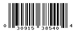 UPC barcode number 030915385404