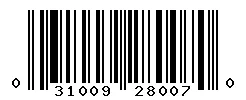 UPC 031009280070 barcode image