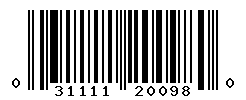 UPC barcode number 031111200980