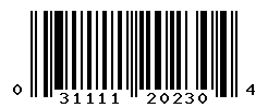 UPC barcode number 031111202304