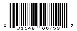 UPC barcode number 031146007592