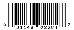 UPC barcode number 031146022847