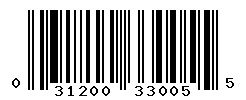 UPC barcode number 031200330055