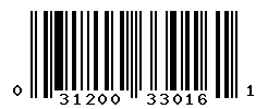 UPC barcode number 031200330161