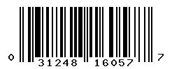 UPC 031248160577 barcode image