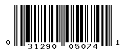 UPC barcode number 031290050741