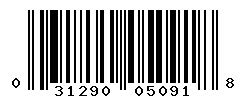 UPC barcode number 031290050918