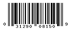 UPC barcode number 031290081509