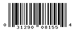 UPC barcode number 031290081554