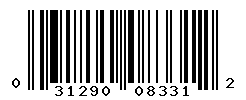 UPC barcode number 031290083312