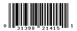 UPC barcode number 031398214151