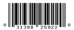 UPC barcode number 031398259220